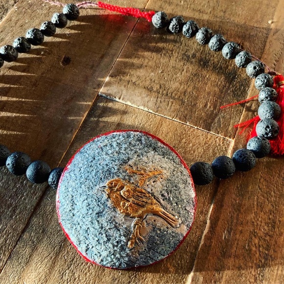 Matana Handmade Statement Bird Necklace - Picture 2 of 7